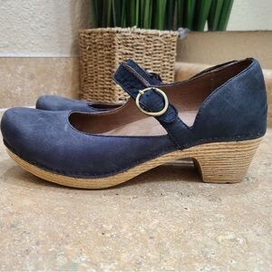 Dansko Missy Black Mary Jane Oiled Leather Shoes 39 Size 8.5 9